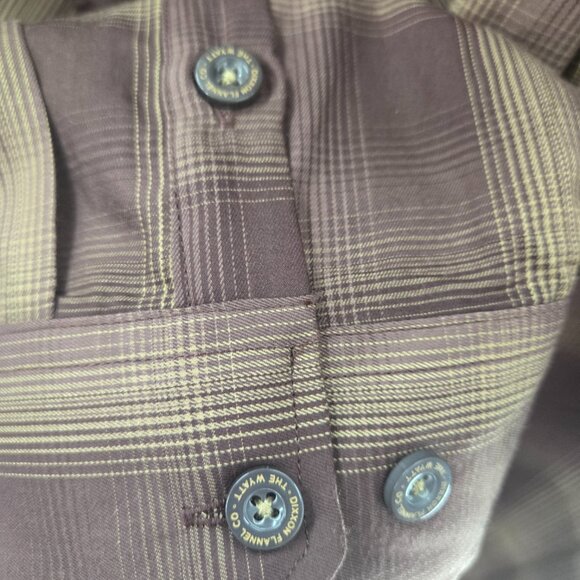 Dixxon The Wyatt Brown Plaid Bamboo Blend Button Down Long Shirt XL - Picture 7 of 13